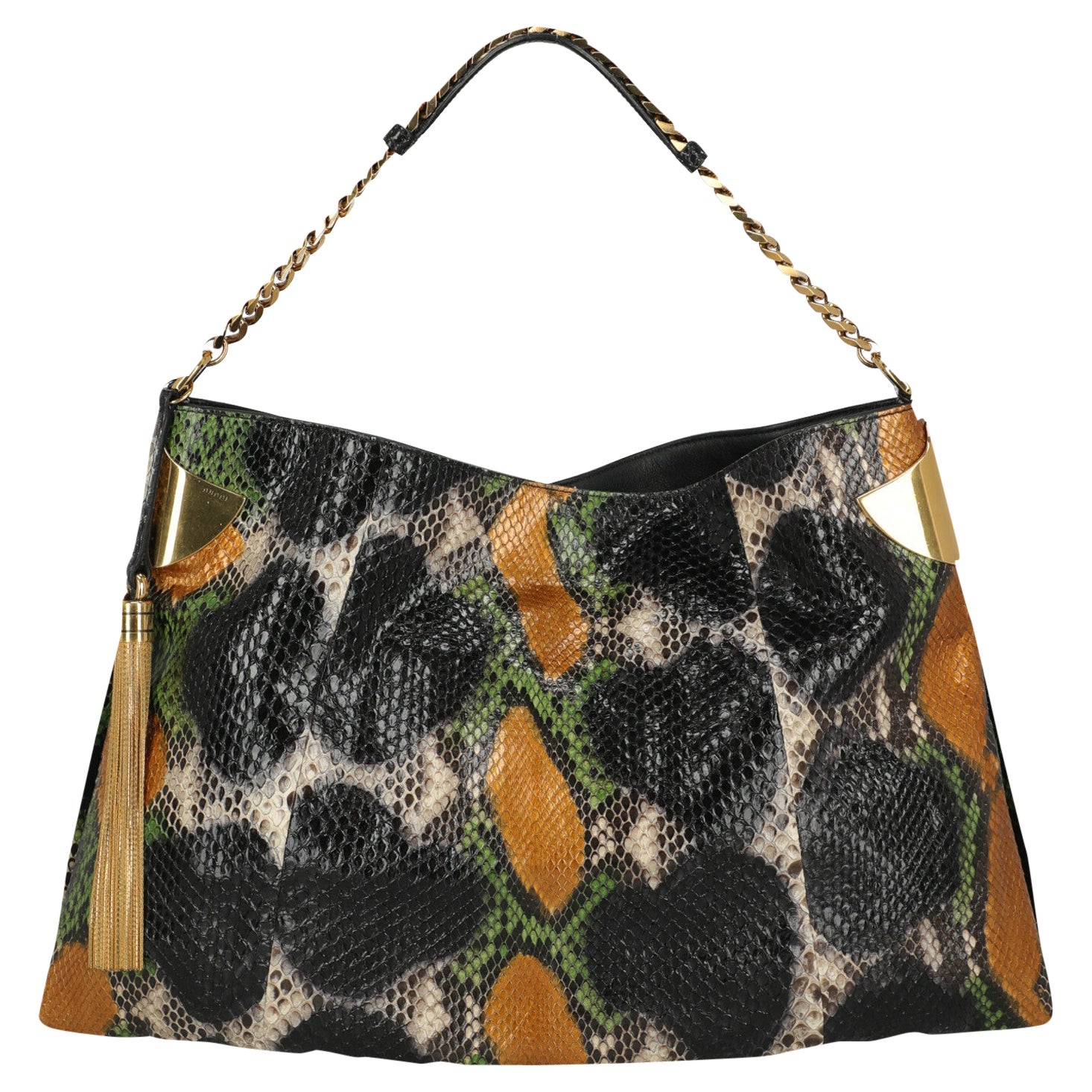 Gucci Women Handbags Black, Green, Gold Leather  For Sale