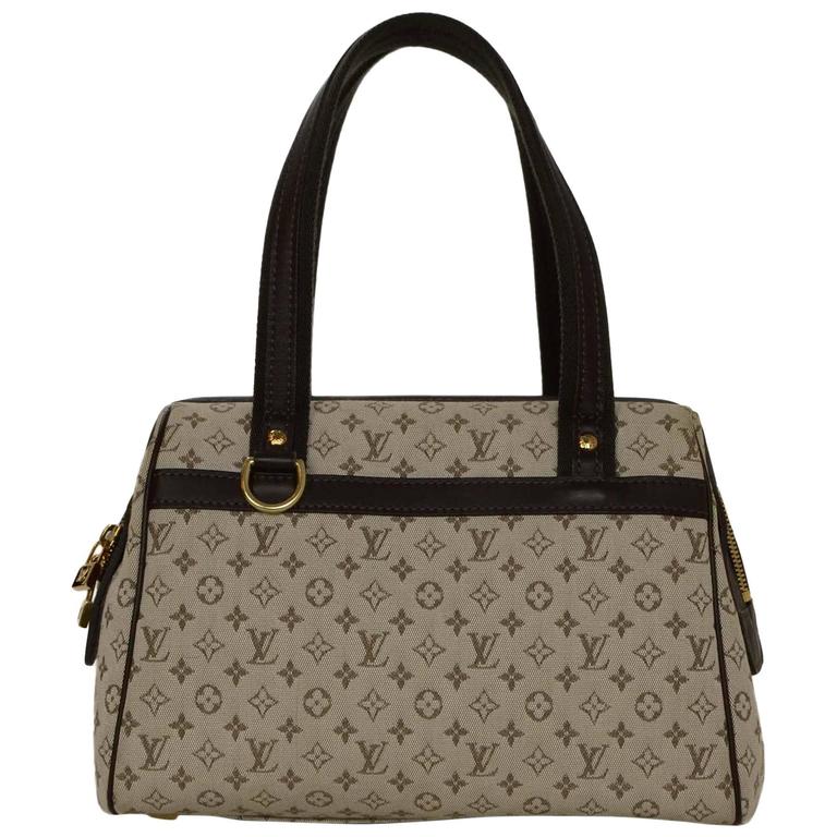 Louis Vuitton Grey Canvas &#39;Josephine&#39; Bag GHW For Sale at 1stdibs