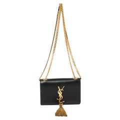 Saint Laurent Black Patent Leather Small Kate Tassel Crossbody Bag