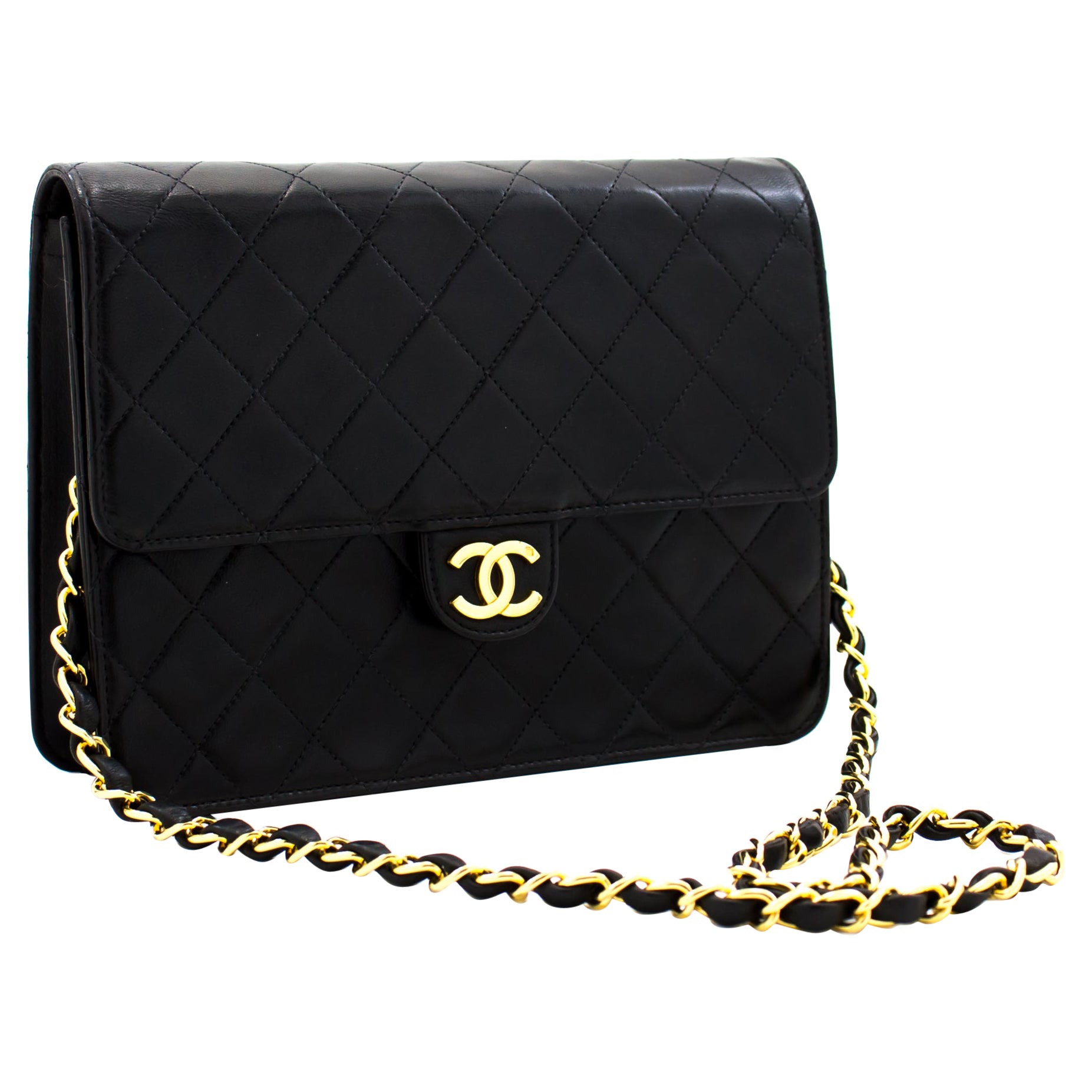 Chanel Shoulder Clutch Bag Wallet On Chain Black