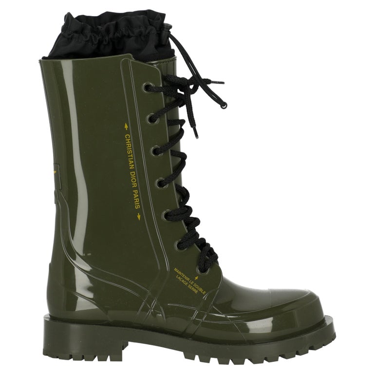 Dior Women Ankle boots Black, Green Synthetic Fibers EU 38 at 1stDibs