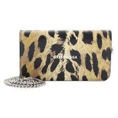 Balenciaga Cash Continental Wallet on Chain Printed Leather