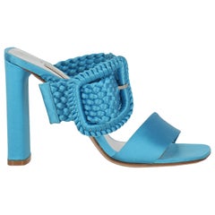 Casadei Women Sandals Blue Fabric EU 38