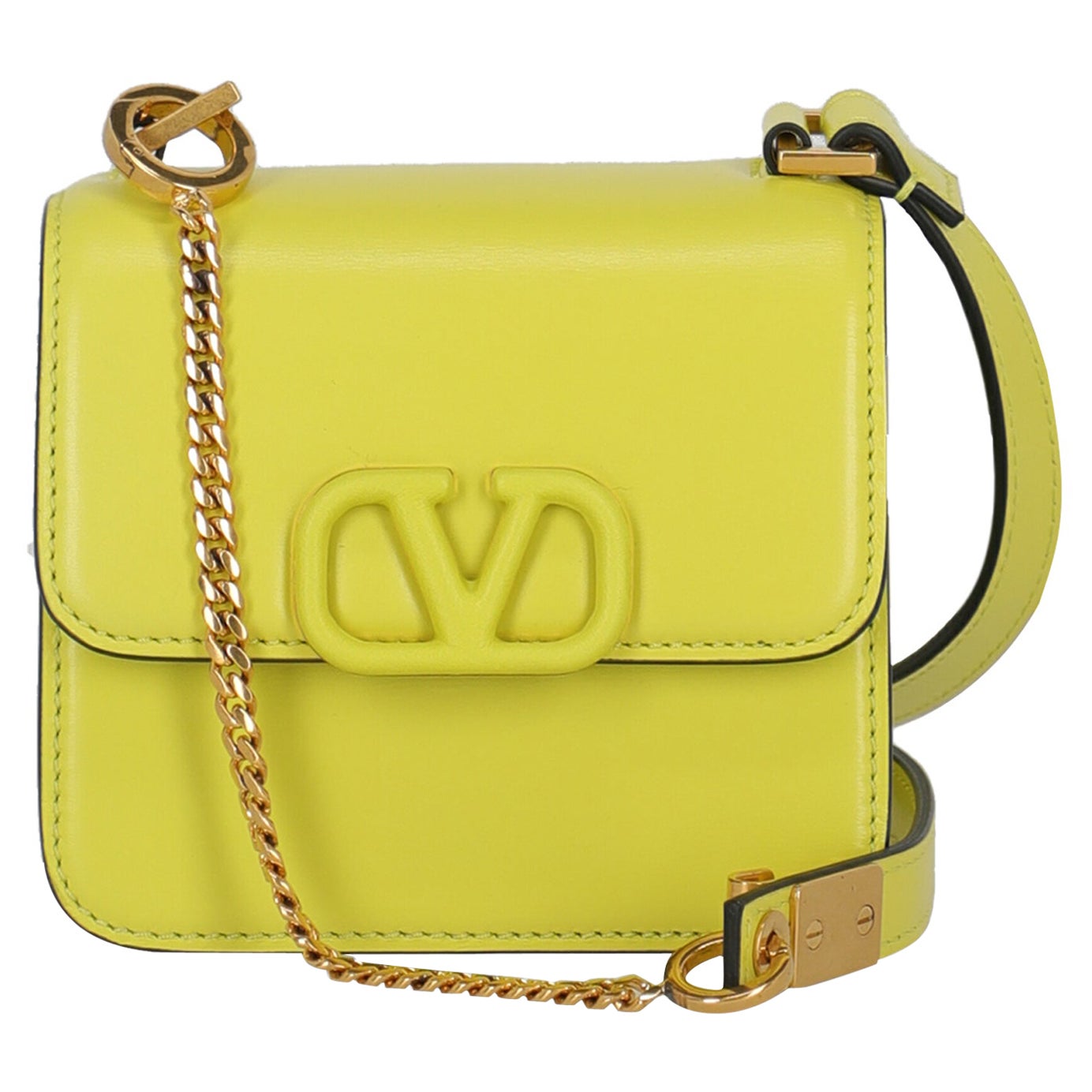 Valentino Women Shoulder bags Yellow Leather  For Sale