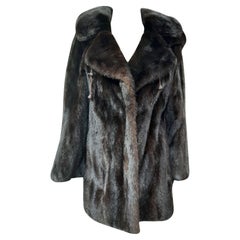 Unused mink fur coat with a hood size 14