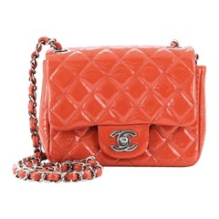 Chanel Square Classic Single Flap Bag Quilted Patent Mini
