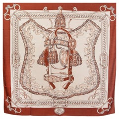 Hermes marrone BRIDE DE COUR REMIX 140 Sciarpa Scialle CACAO Naturel Noir
