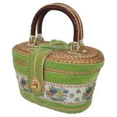 Billie Ross of Palm Beach Wicker Basket Handbag, 1960’s