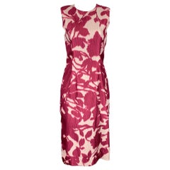 PRABAL GURUNG Size 2 Burgundy & White Silk / Cotton Shift Dress