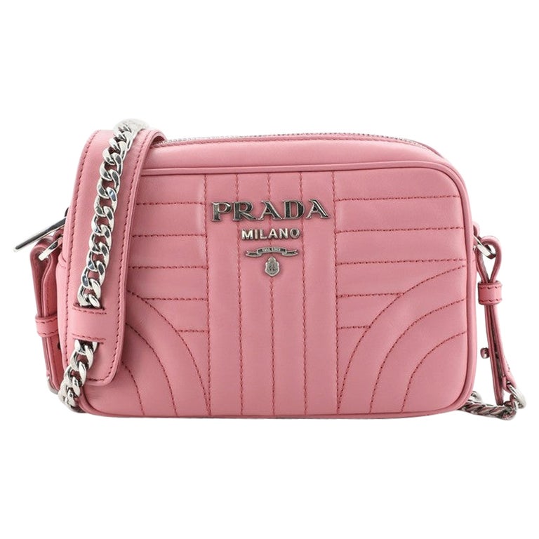 Prada Pink Diagramme Leather Camera Crossbody Bag at 1stDibs