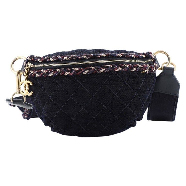 Chanel Waist Bag Quilted Denim and Tweed
