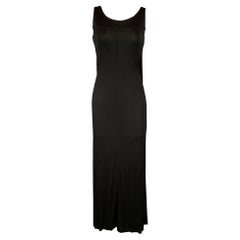 DROZDZIK Größe S Schwarzes langes Cocktail-Shiftkleid aus Viskose