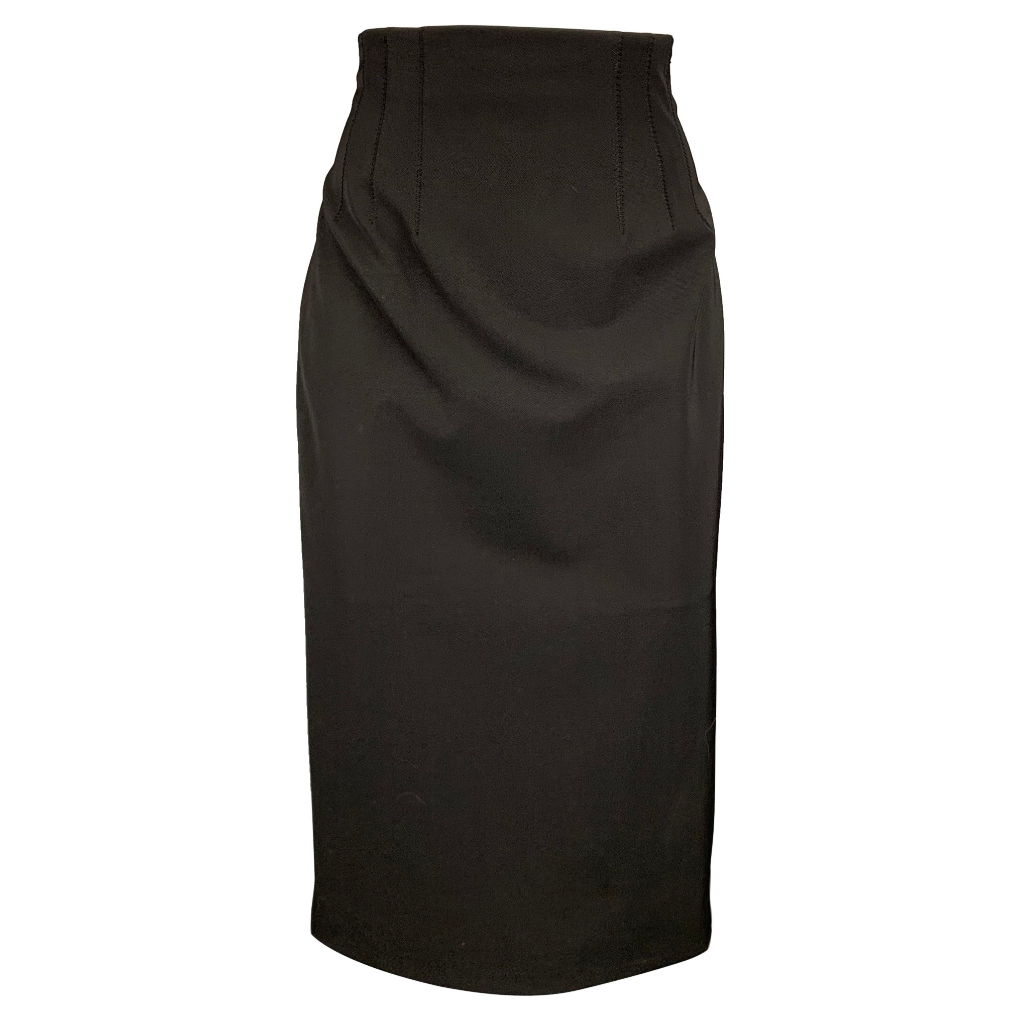 JEAN PAUL GAULTIER Reedition 1993/1994 Size 8 Black Wool / Polyester Skirt