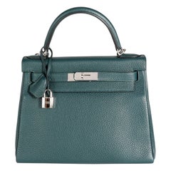 Hermès Kelly Retourne 28 Touch Bag Vert Cypress Togo Green Leather