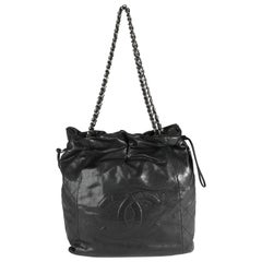 Chanel Black Caviar Leather Timeless Drawstring Tote