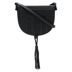 Saint Laurent Black  Leather "Saharienne" Shoulder Bag with Adjustable Strap