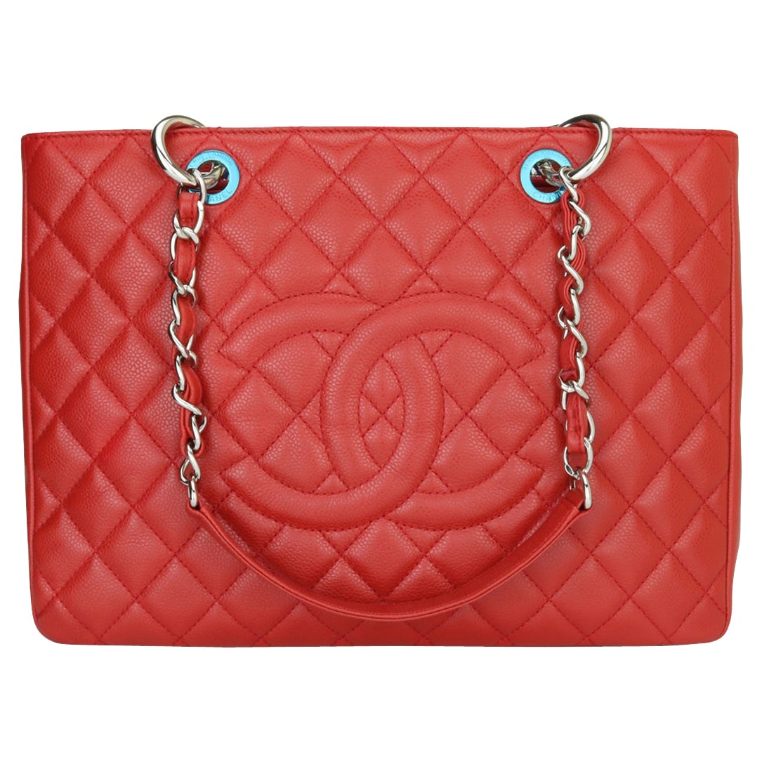 CHANEL Grand Shopping Tote (GST) Red Caviar with Silver Hardware 2011 at  1stDibs