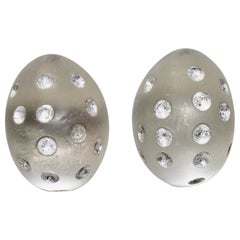 Patricia Von Musulin Frosted Lucite with Silver Dots