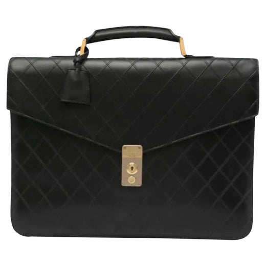 Chanel In The Classic Flap Vintage Large Business Shoulder Briefcase Black  Bag For Sale at 1stDibs