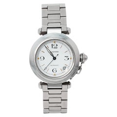 Cartier White Stainless Steel Pasha Automatic Women's Wristwatch 35 MM