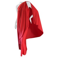 Halston Vintage 1980's Coral Red Dorian Caftan Dress for Halston IV