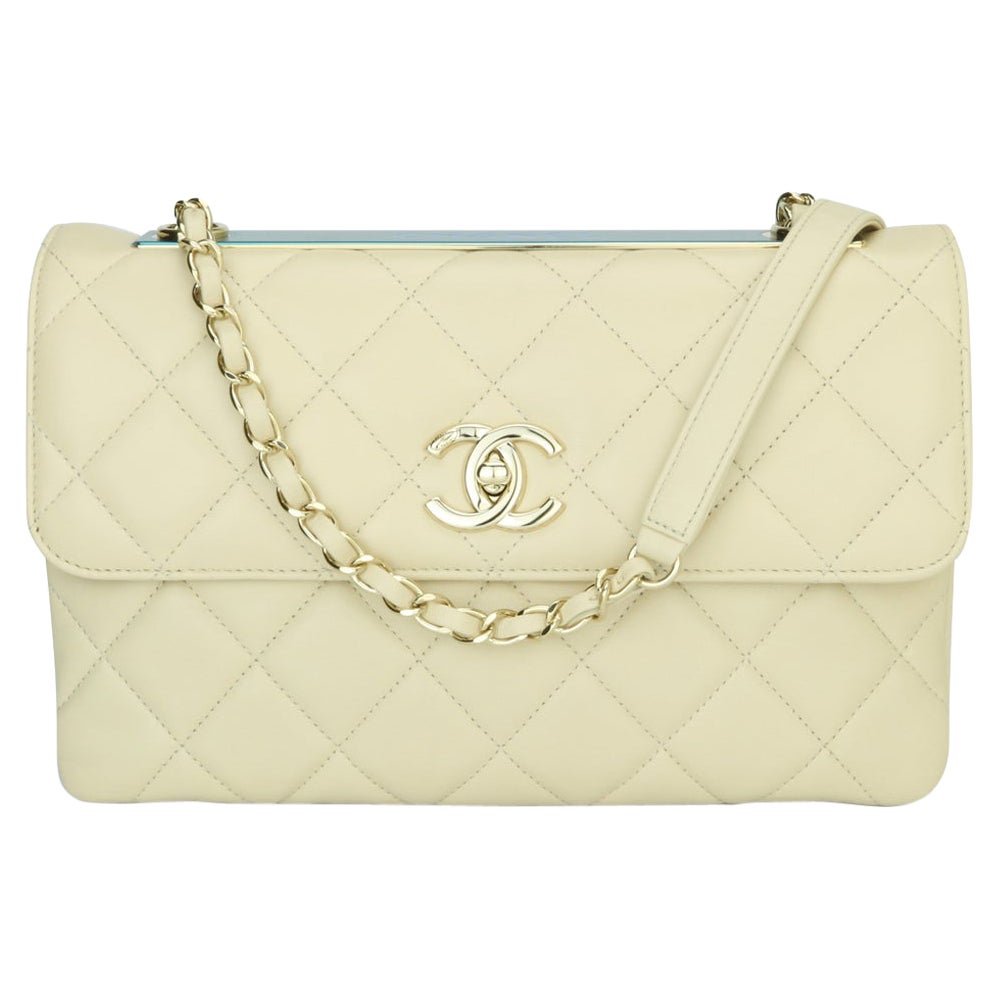 CHANEL Trendy CC Flap Bag Light Beige Lambskin with Gold Hardware 2015