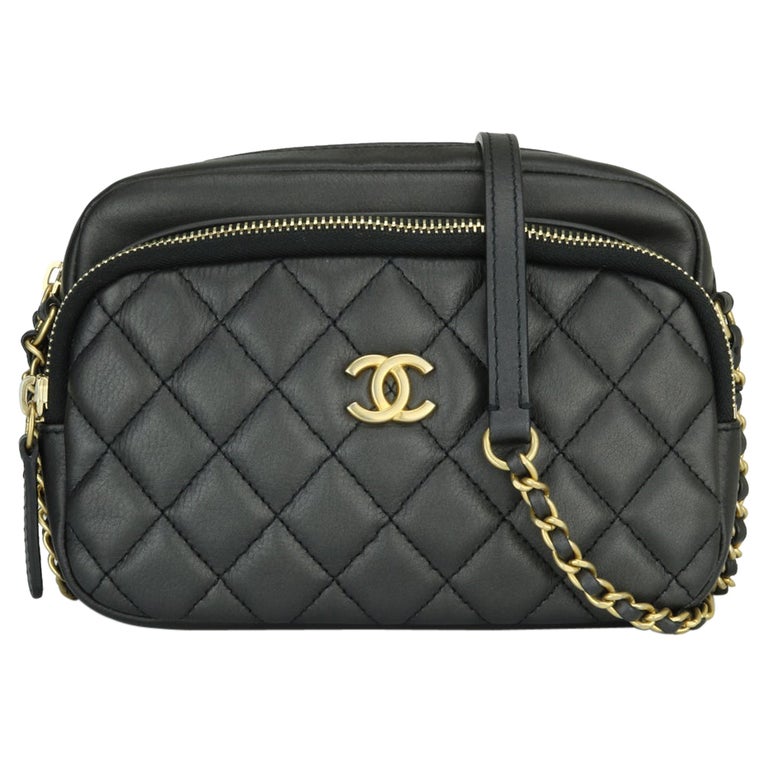 CHANEL Camera Case Black Calfskin with Brushed Gold Hardware 2020