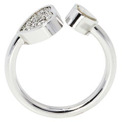 Chopard Happy Hearts Diamond 18K White Gold Ring Size 54