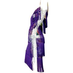 Dolce & Gabbana Silk Fringe Lace-up Flapper Dress in "The Great Gatsby" Style 6