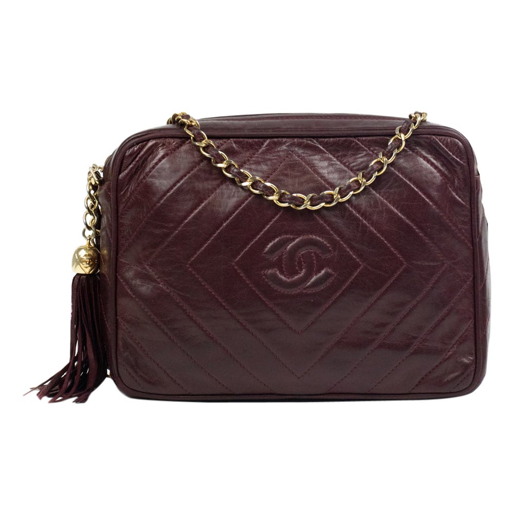 Chanel, Vintage in burgundy leather