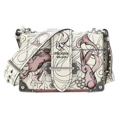 Prada Cahier Crossbody Bag Printed Glace Calf Small