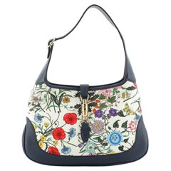 Gucci Jackie Hobo Flora Canvas with Leather Medium