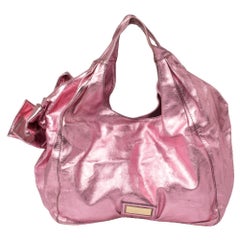 Valentino Metallic Pink Leather Nuage Bow Tote