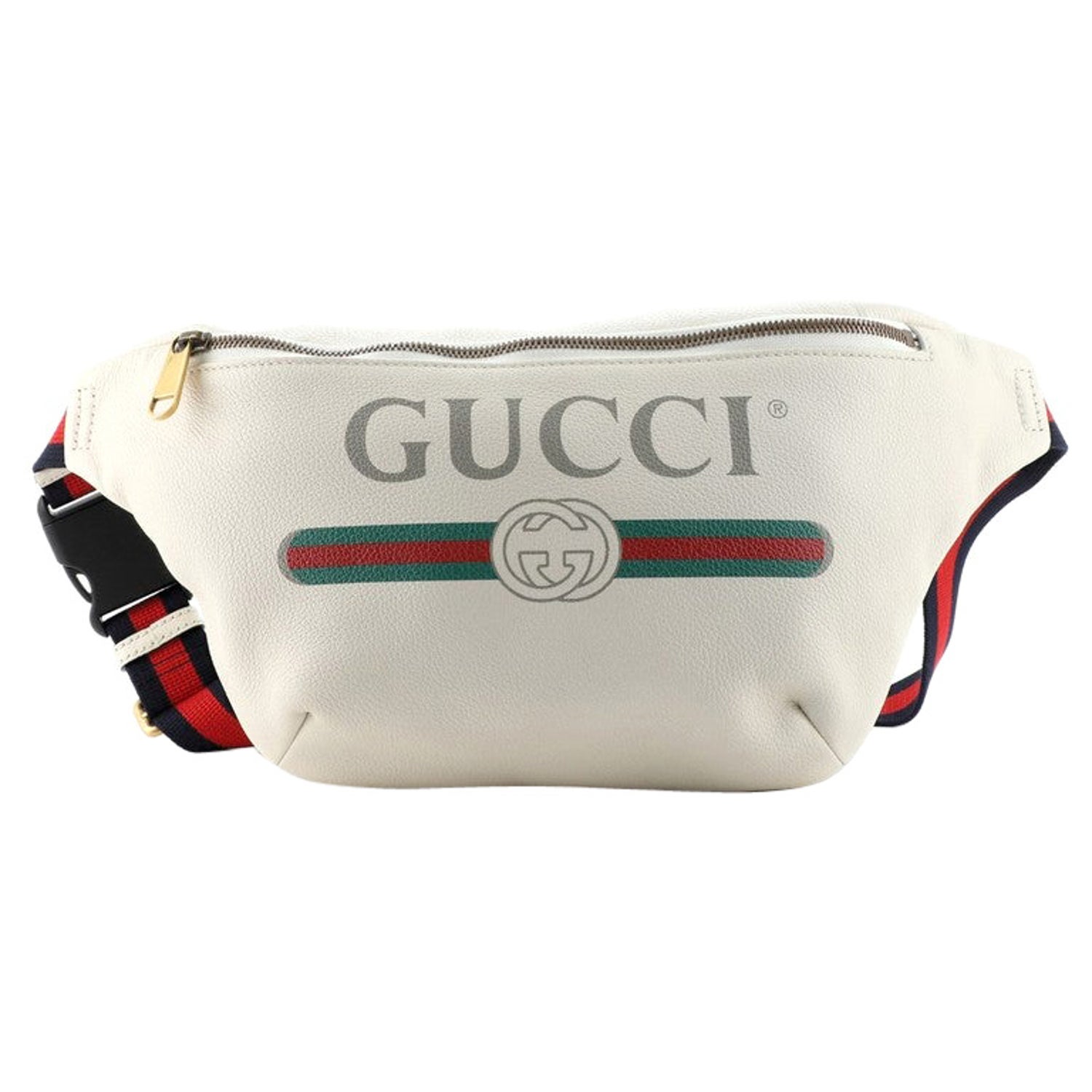 Gucci Logo Belt Bag Printed Leather Medium For Sale at 1stDibs