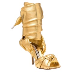 Used ALEXANDRE VAUTHIER Leila Stiletto Sandals In Gold