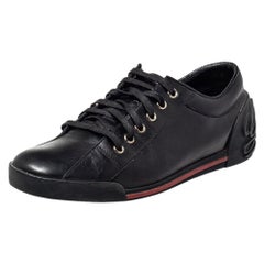 Gucci Black Leather Low Top Sneakers Size 39