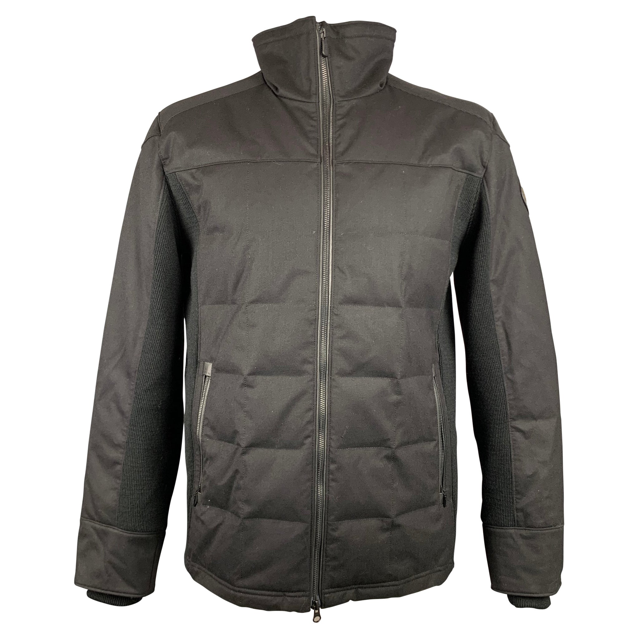 CANADA GOOSE Size XL Black Wool Zip Up High Collar Jacket