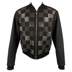 VERSUS by GIANNI VERSACE Size 38 Black & Silver Studded Jacket