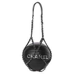 Used Chanel Black Lambskin Chain Net Collectors Basketball 