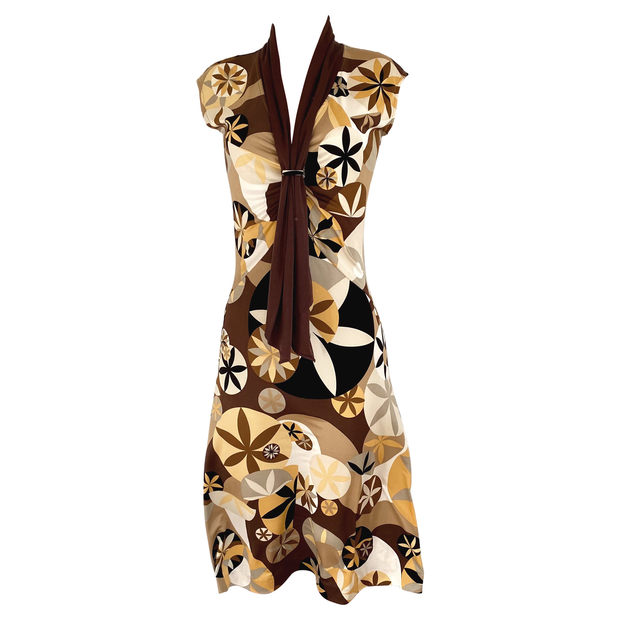 Abstract lotus print flared midi silk dress - FLORA KUNG
