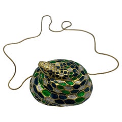 Vintage Judith Leiber Snake Clutch Crossbody Handbag
