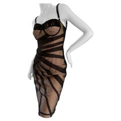 D&G by Dolce & Gabbana Vintage Lace Trim Cocktail Dress New w Tags