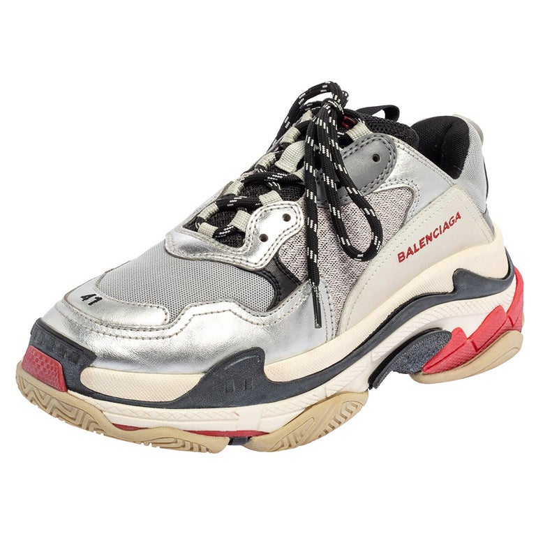 Balenciaga Multicolor Mesh And Leather Triple S Sneakers Size 41 at 1stDibs