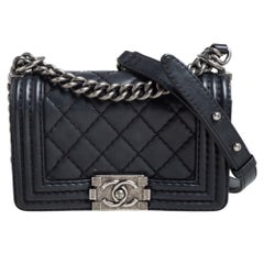 Chanel Black Quilted Leather Small Boy Flap Bag