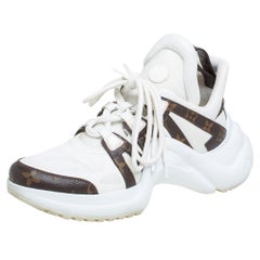 Louis Vuitton White Monogram Coated Canvas and Leather Archlight Sneaker Size 40