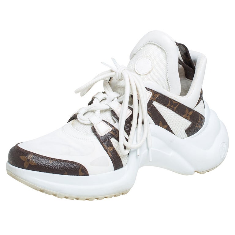 LOUIS VUITTON Archlight Monogram Canvas Sneakers White Size 39