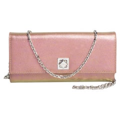 Dior Metallic Pink/Gold Leather Turn Me Dior Wallet On Chain
