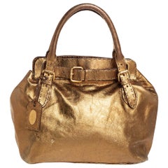 Fendi Gold Selleria Leather Villa Borghese Tote