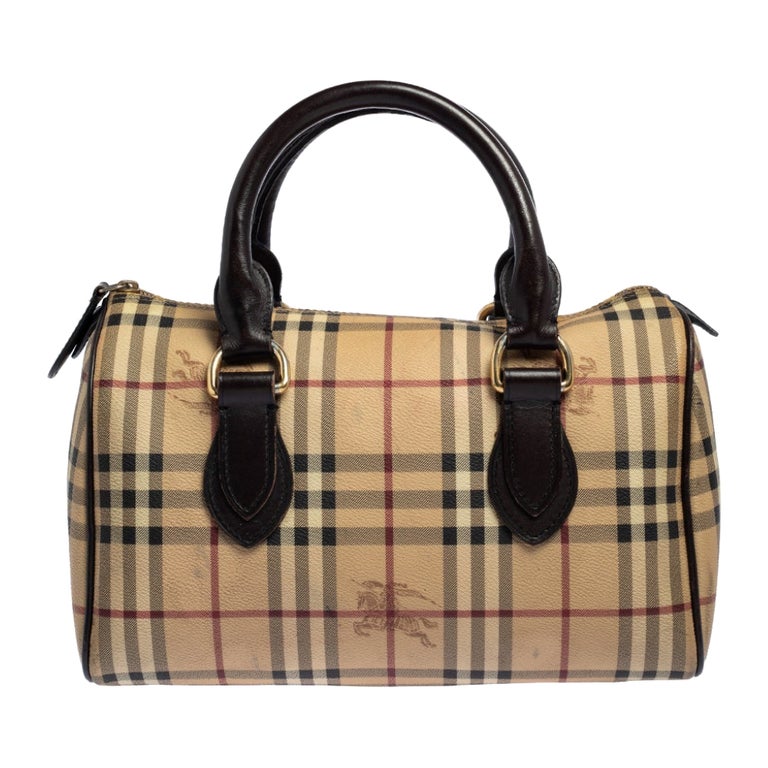 Brown Burberry Haymarket Check Handbag