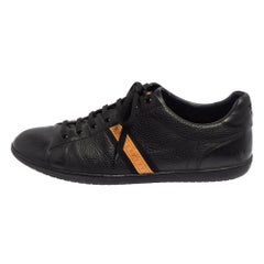 Louis Vuitton Black Leather Low Top Sneakers Size 45